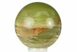 Polished Green Banded Calcite Sphere - Pakistan #301464-1
